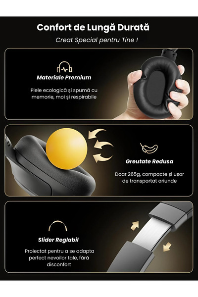 NEOSOR Over The Ear Headphones, Microphone, Wireless, Bluetooth 5.4, Autonomy 60H, Noise Cancelling, Black