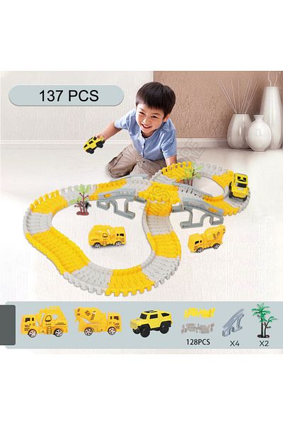 Choice 137 Pcs 333pcs Diy Race Flexible Railway Racing Play Game Set Track Rail Car Toys Children Bend Elec