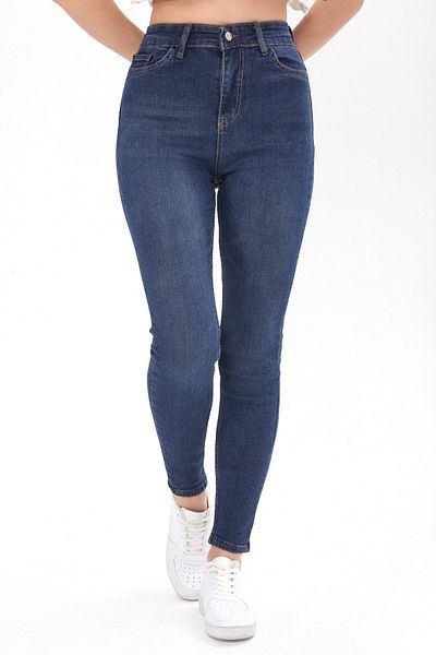 TOFİSA Καφέ Skinny Lycra Γυναικείο Τζιν - Μεσαίο ίσιο κόψιμο - 23659