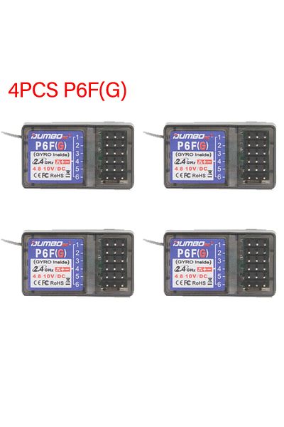 Choice 4PCS P6FG DumboRC X6 X4 X5 2.4G 6CH Transmitter W/ P6FG Gyro P6F Receiver LED Light Set for 1/10 1/8