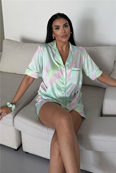 COCCOLARSI Colori Del Mondo Saten Kısa Pijama Takımı CDM2256