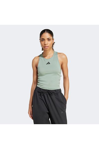 adidas Power 3 Stripes Racerback Women's Green Tank Top