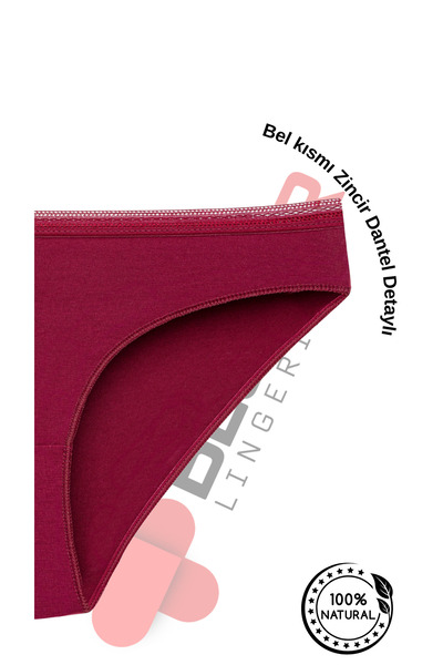 BEGBOR LİNGERİE Solid Textured High Waist Women's Slip Panties – Soft Cotton Comfort