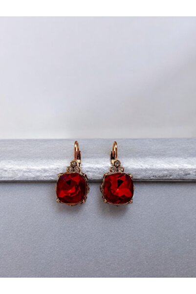 FUYA JEWELLERY Renkli Kare Taşlı Küpe