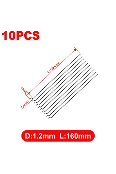 Choice D1.2x160mm 10PCS Z-Type Servo Pull Rod Diameter 1.2mm Length 12/14/16/18/26cm Steel Wire Pull Rod Se