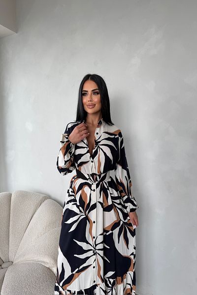 LİLA İSTANBUL Rochie de vară cu model cu nasturi, cu guler de cămașă