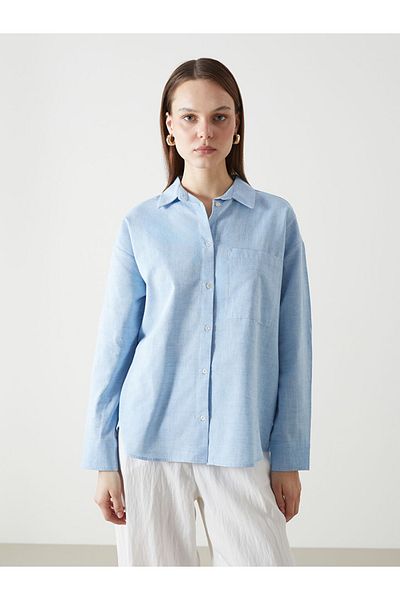 LC Waikiki Cămașă de damă din țesătură amestecată de in