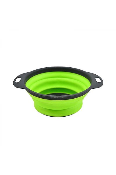 zola Foldable silicone colander, 24x3-8 cm, gray/green