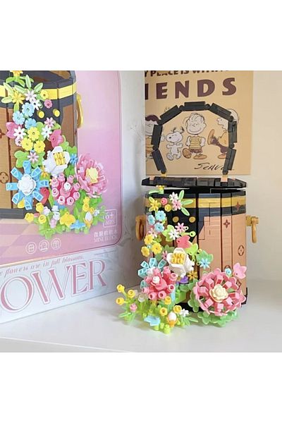 OBRO DIY building block set for adults, bouquet in a bucket with flowers, 1181 pieces