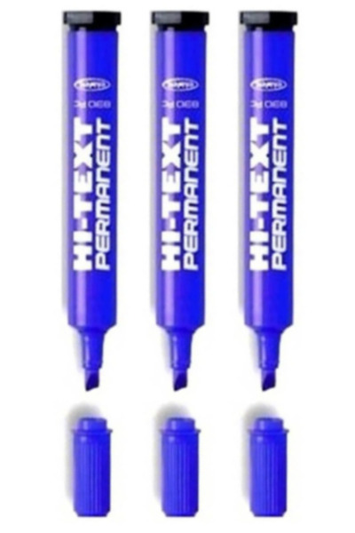 Glanart Hı-Text kesik Uçlu Markör Permanent Kalem 3 Adet koli ve kaligrafi ka...