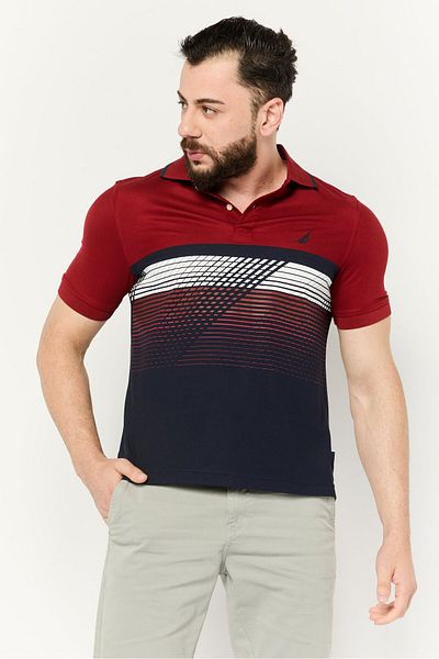 Nautica Men Regular Fit Embroidered Logo Short Sleeve Polo Shirt, Multicolor