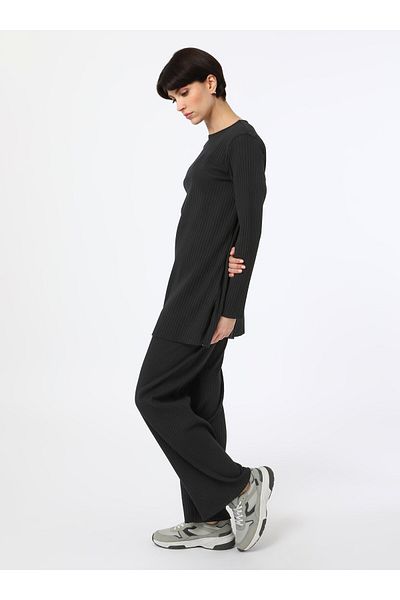 Benin Belted Basic Camisole Tunic&Pants Double Set - Black - Benin
