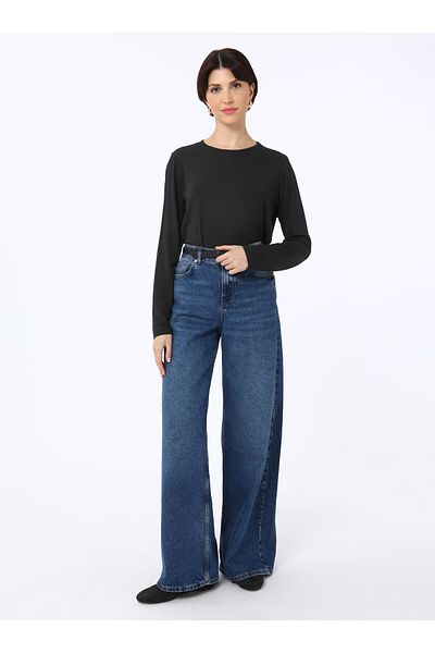 Benin Viscose Fabric Crew Neck Tunic 85 cm - Black - Benin