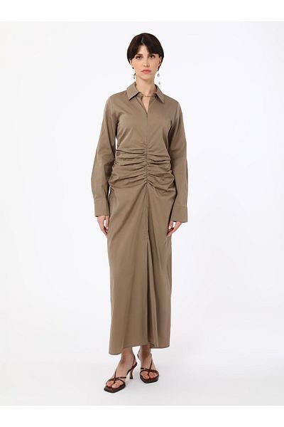 Refka Φόρεμα Hijab Poplin με φερμουάρ - Mink - Refka