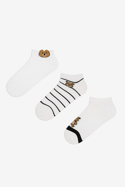 Penti 3 Paar Baumwoll-Teddybär-Socken mit Teddybär-Muster