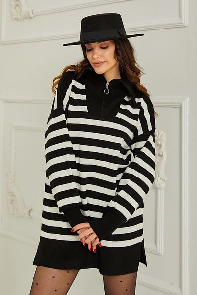 TOFİSA Black Knitwear Sweater - Trucker Collar - 26767