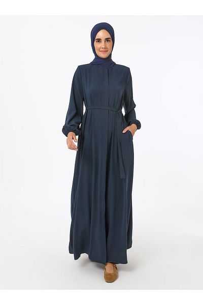 Refka Medina Silk Ferace με λεπτομέρεια δεσίματος - Navy Blue - Refka