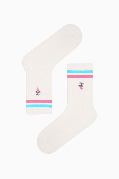 Penti 2 Paar nahtlose Zehensocken aus Baumwolle mit Flamingo-Muster