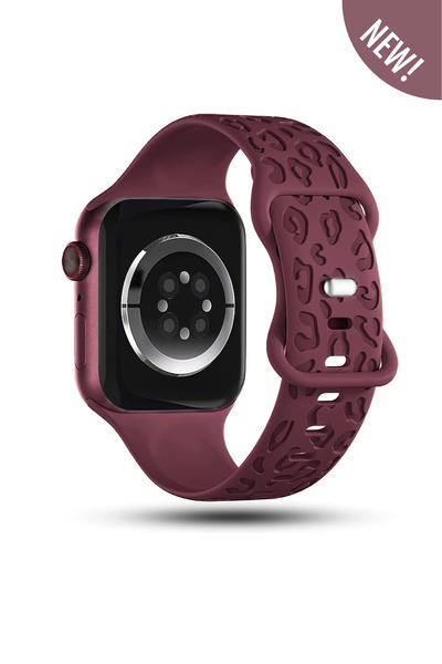 PSGT Apple Watch 10-11 46mm-watch2/3/4/5/6/se/7/8/9(42-44-45-49)mm Kordon Leoline Desenli Yumuşak Silikon