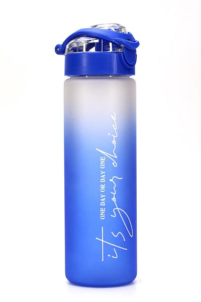 Telvesse Water Flask Tritan Wide Mouth Water Bottle Gradient Type Sports Flask Waterer Bpa-Free 630ml Blue 0111