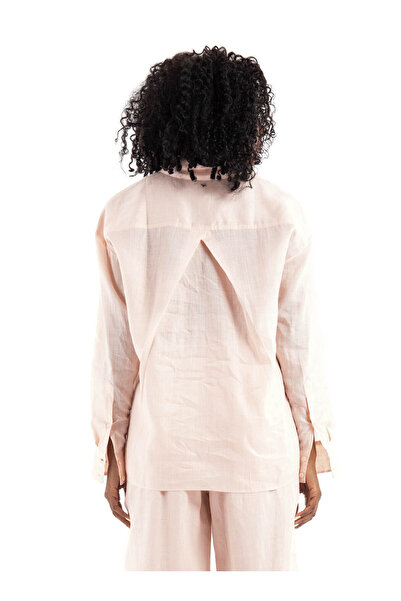 BOSS Kadın Normal Kalıp Hafif Nefes Alabilen Kumal Uzun Kollu Pembe Gömlek 50537925-690