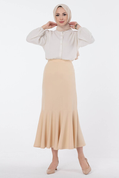 TOFİSA Skirt Beige - 23644