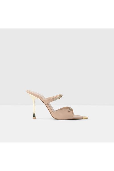 Aldo Lecce-Tr - Beige Faux Leather Women's Heeled Slippers