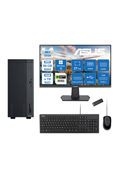 ASUS Expertcenter P500MV I7-13620H 96GB 4tb SSD WIN11PRO 6GB/RTX3050 27" WM71...