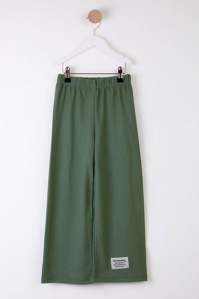 TOFİSA Khaki Girl's Pajama Bottom - With Crest Detail - 25488