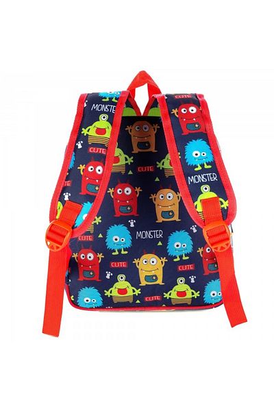 Mesco Mesco Kindergarten Backpack with 2 Compartments, Cute Monster, Blue-Red