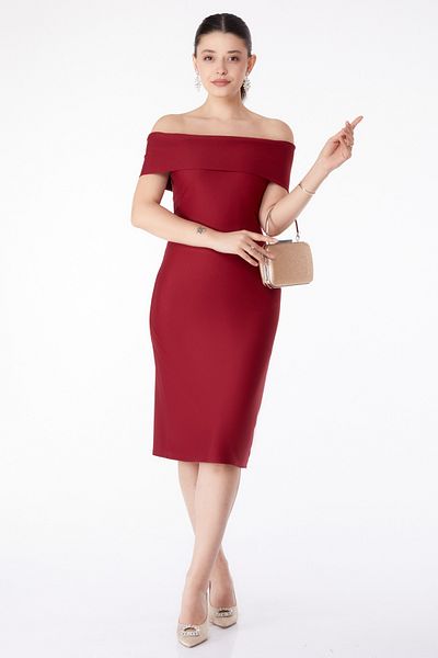TOFİSA Evening Dress Burgundy - 13187