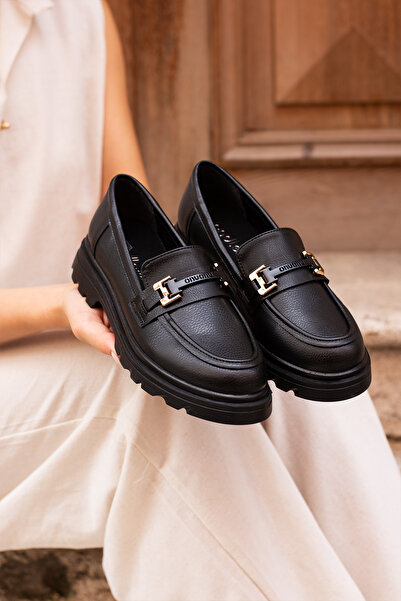 BOUIS Дамски черни ежедневни мокасини с катарами, ортопедични, ежедневни, удобни, леки, стилни, елегантни, балерини с пълна форма