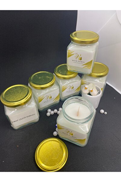 periisii “kiraz Çiçeği Kokulu 250gram Ahşap Fitilli Cam Kavanoz Mum | El Yapı...