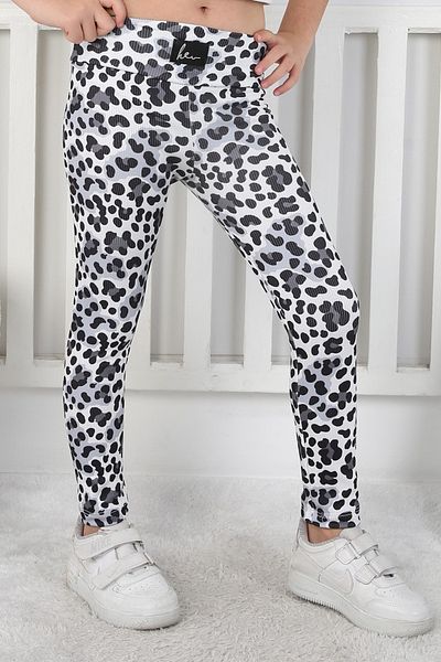 TOFİSA Girl's Smoked Leopard Print Leggings - 26802