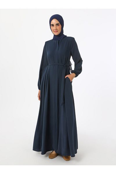Refka Medina Silk Ferace με λεπτομέρεια δεσίματος - Navy Blue - Refka