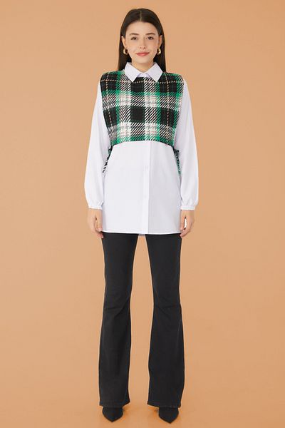 TOFİSA Shirt Sweater Double Suit Green - 13347