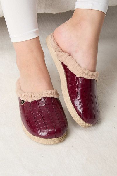 TOFİSA Claret Red Women's House Slippers - 23490