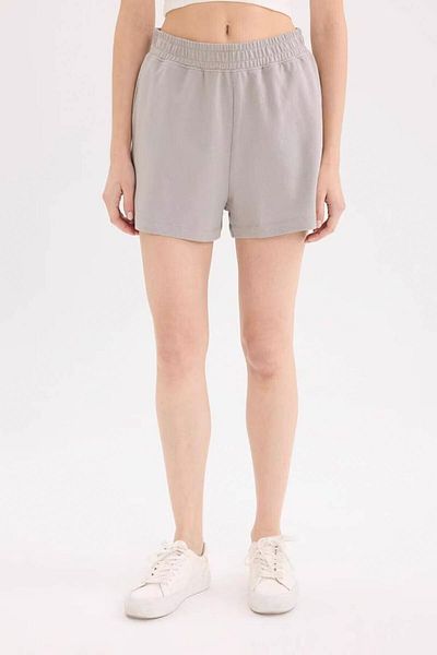 DeFacto Straight Leg Flexible Waisted Gray Women's Shorts U3357Az/Gr52