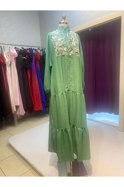 Trade Bazaar Natural Texture Oversize Floral Pattern Dress – Summer Comfortable Fit, Stylish and Spacious Design