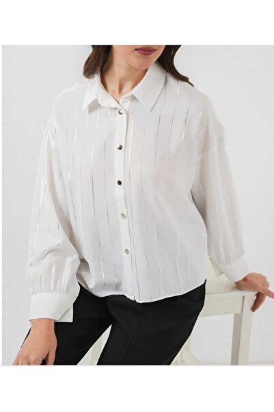 ABOUT US Regular Fit Shirt with Silver Stripes # 20999