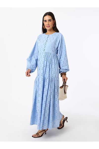 Refka Φόρεμα Hijab από ύφασμα Brit Buttoned Brode - Gok blue - Refka