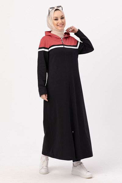 TOFİSA Pink Hooded Collar Tunic - Women's, Zippered - 4132