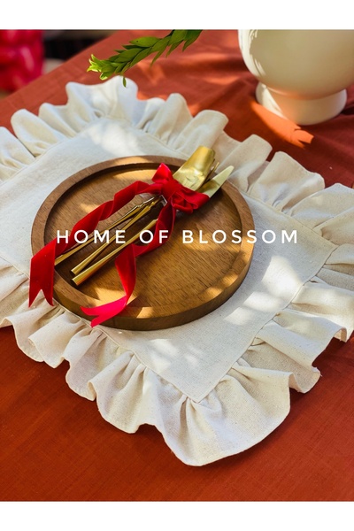 HOME OF BLOSSOM 2Li Cream Raw Linen Frilly American Service