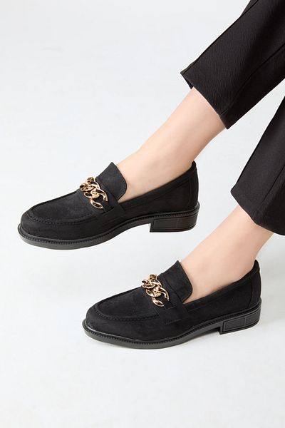 TOFİSA Black Suede Women's Shoes - 24390