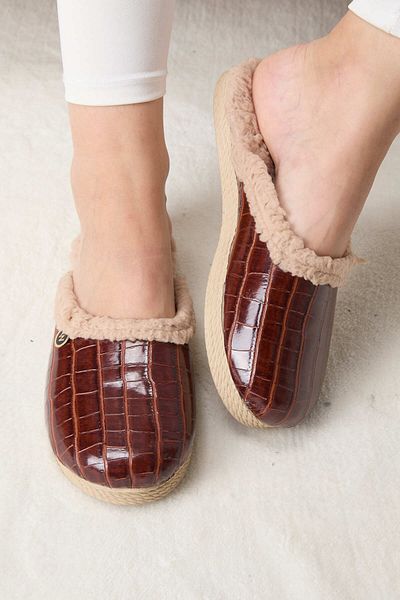 TOFİSA Women's Brown House Slippers - 23490