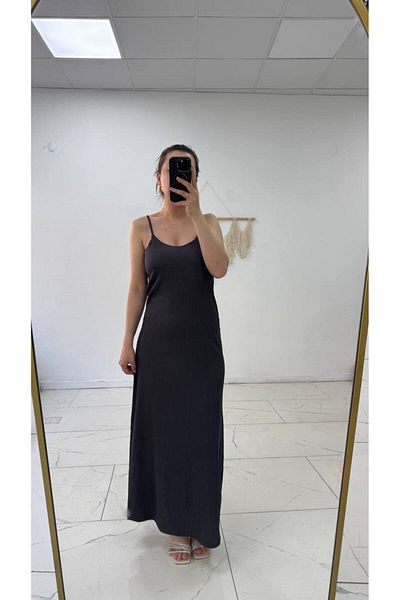 Maison La Femme Women's Dress Wrinkled Fabric Rope Strap