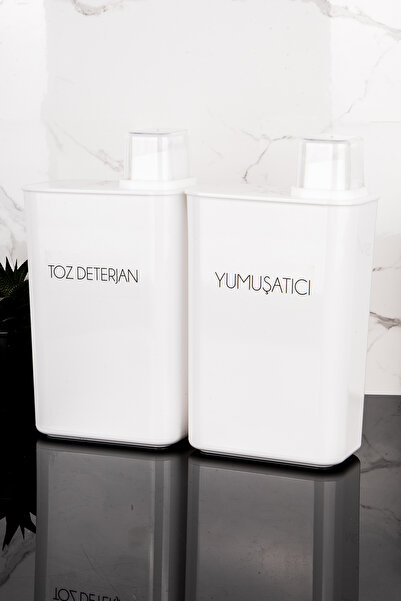 Dolkin Home Set of 2 Self-Scale Detergent Box Powder Detergent Softener 3000ml Detergent Dispenser with Label