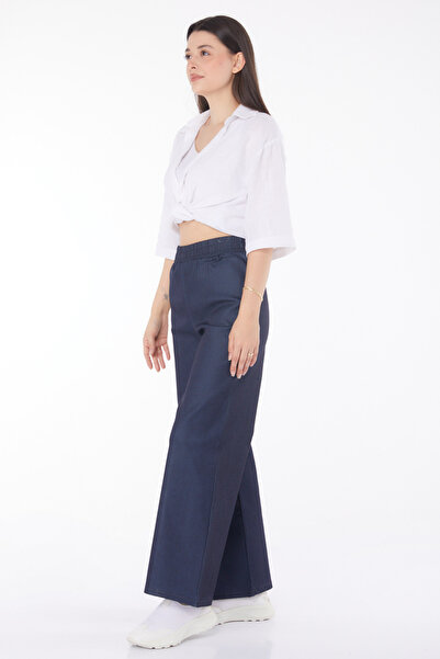 TOFİSA Džínové kalhoty s elastickým pasem tmavě modrá - 25637