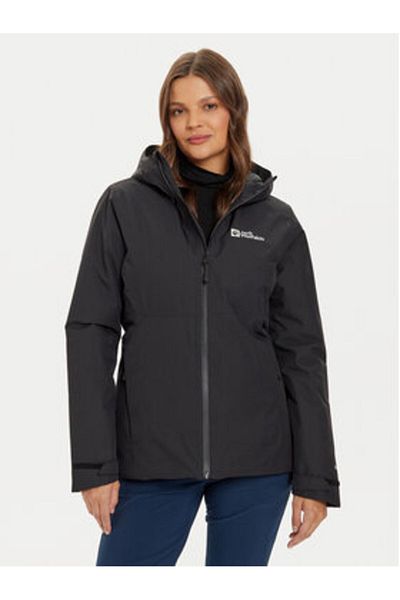 Jack Wolfskin Pelerina de ploaie pentru femei A61893 Neagră