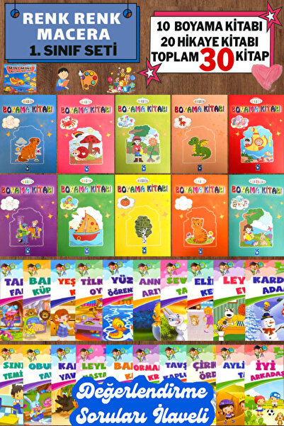 Altınpost Yayınları Tavsiyeli Renk Renk Macera 1. Sınıf Seti-Tam 30 Kitap | 1...